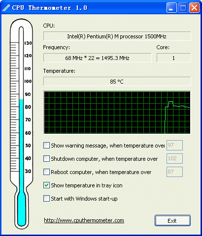 Скриншот CPU Thermometer 1.2