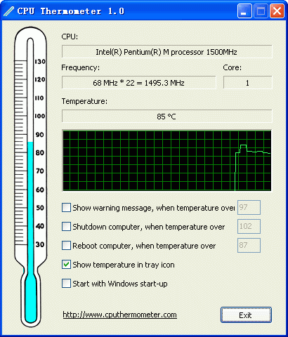 Скриншот CPU Thermometer 1.0