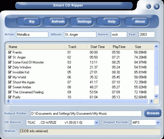 Скриншот #1 Smart CD Ripper PRO 3.7