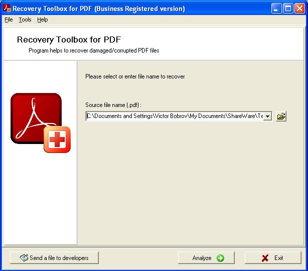 Скриншот PDF Recovery Toolbox 2.0.0