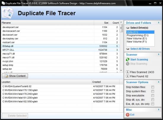 Скриншот Duplicate File Tracer 1.0.0.0