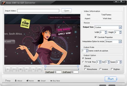 Скриншот Aoao SWF to GIF Converter 1.1