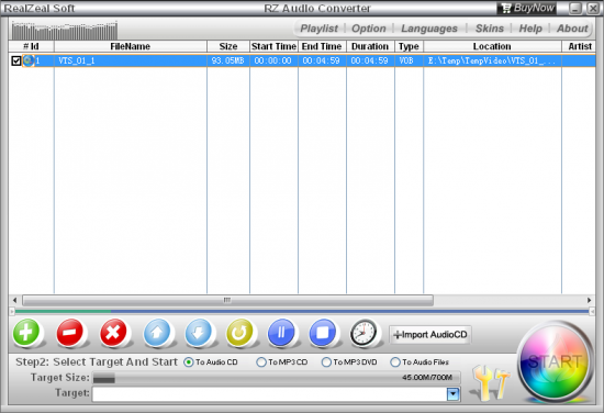 Скриншот RZ Audio Converter 1.50