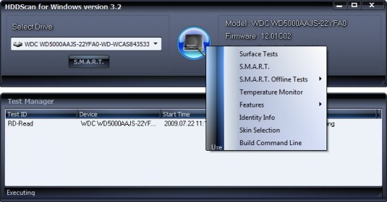Скриншот HDDScan 4.0