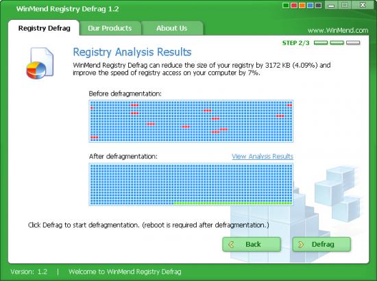 Скриншот WinMend Registry Defrag 1.3.8