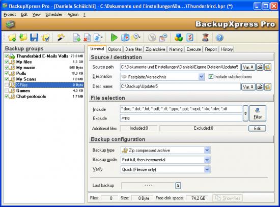 Скриншот BackupXpress Pro 3.00.1.110