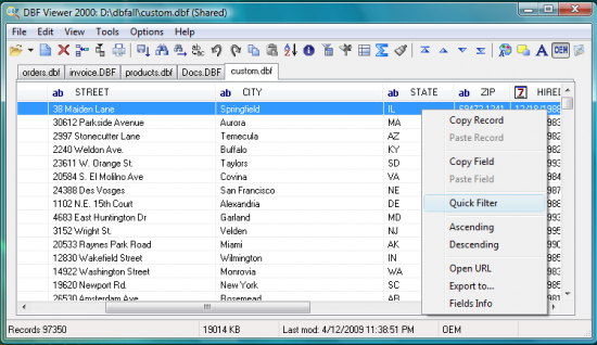  DBF Viewer 2000 4.85