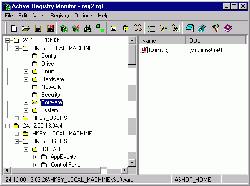 Скриншот Active Registry Monitor (ARM) 1.38